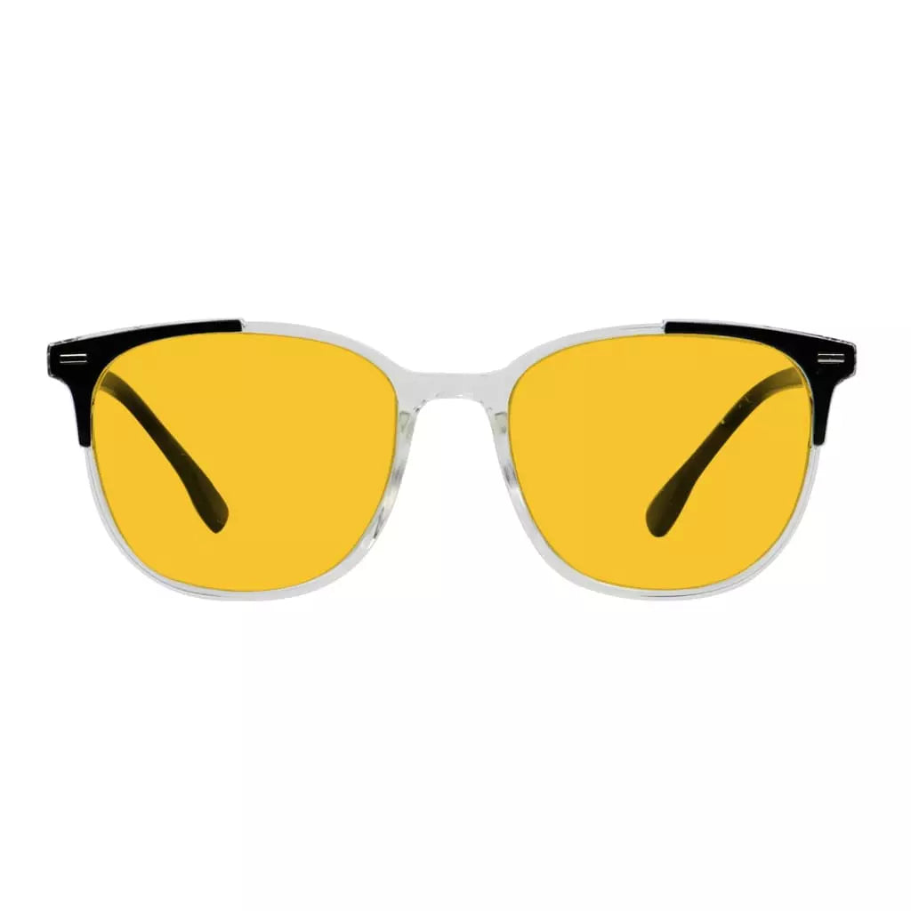 Amber Tinted Two-Tone Blue Light Blocking Reading Glasses Women
