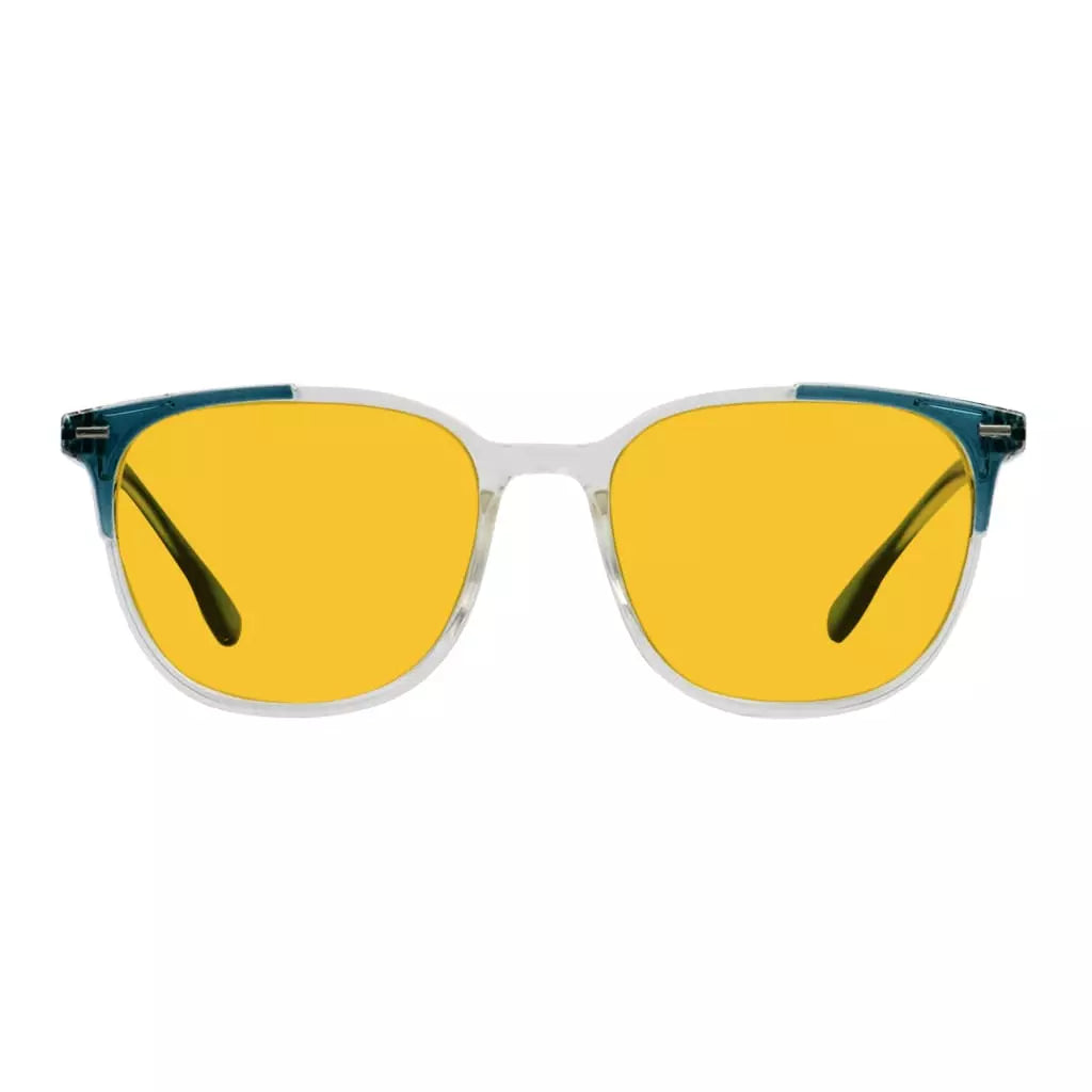 Amber Tinted Two-Tone Blue Light Blocking Reading Glasses Women