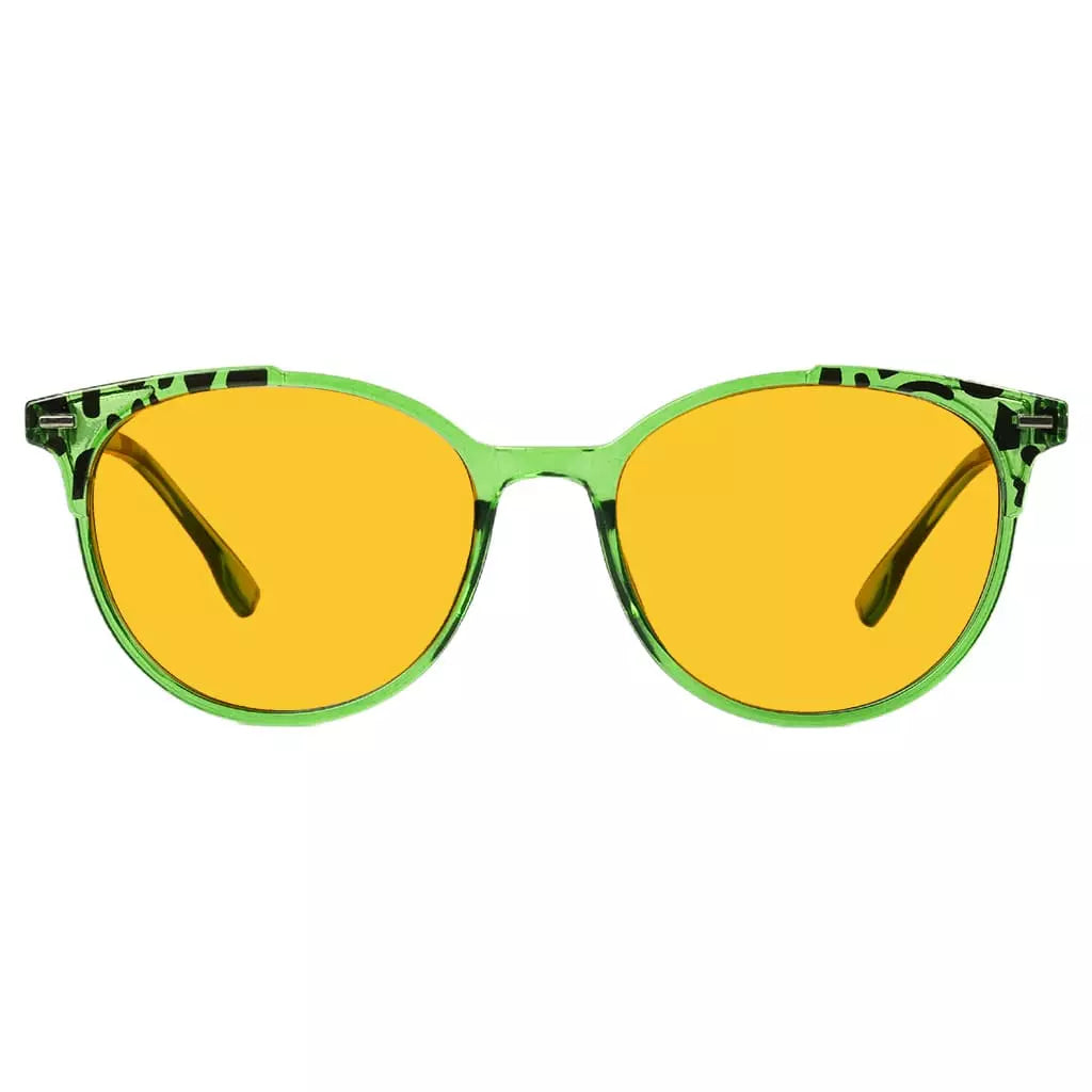 Amber Tinted Two-tone Blue Light Blocking Reading Glasses Women