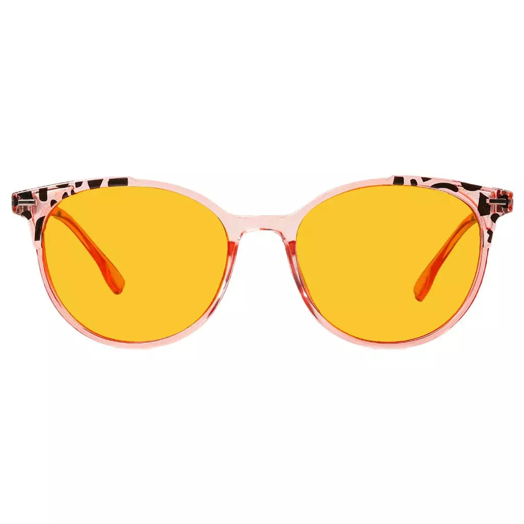 Amber Tinted Two-tone Blue Light Blocking Reading Glasses Women