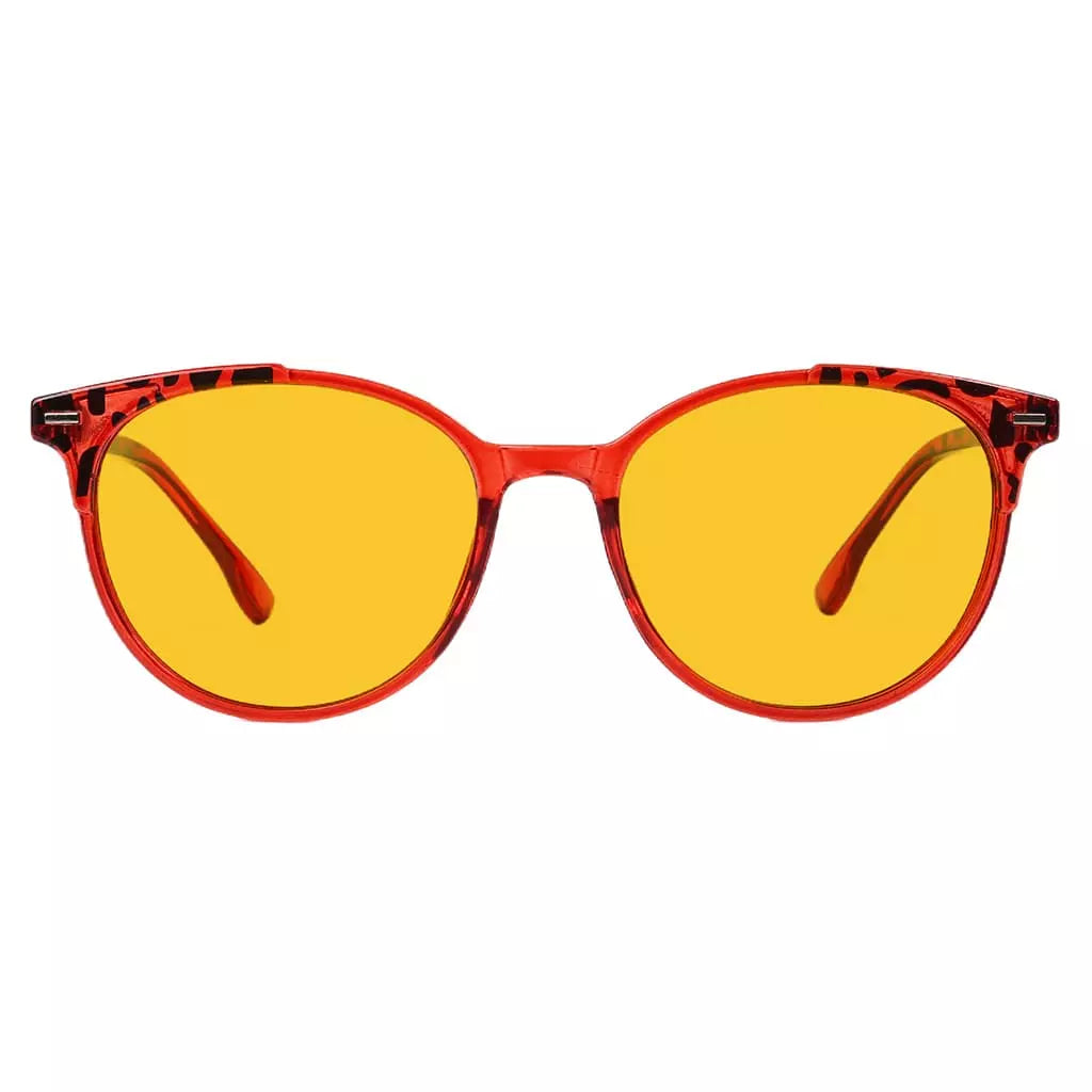 Amber Tinted Two-tone Blue Light Blocking Reading Glasses Women