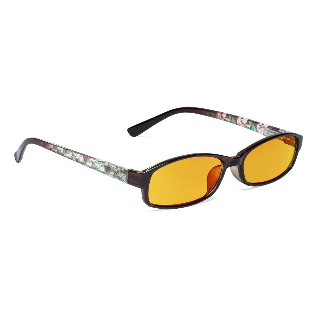 Amber Tinted Patterned Blue Light Blocking Reading Glasses Women