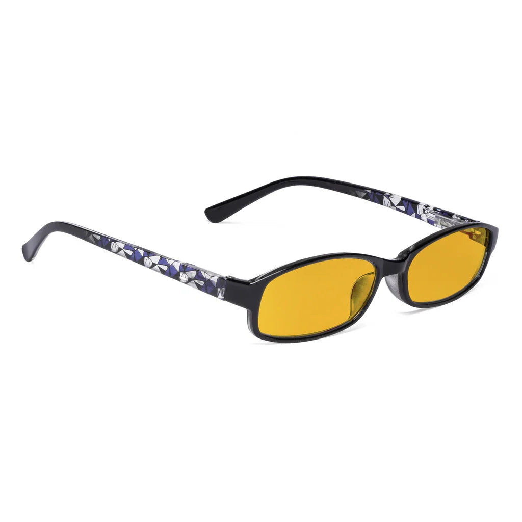 Amber Tinted Patterned Blue Light Blocking Reading Glasses Women