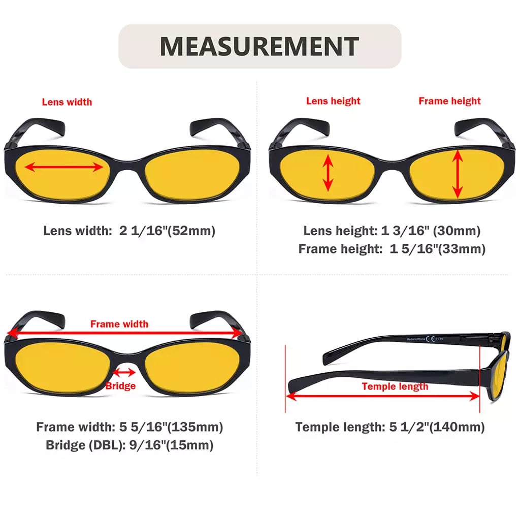 Amber Tinted Blue Light Blocking Reading Glasses Eyeglasses