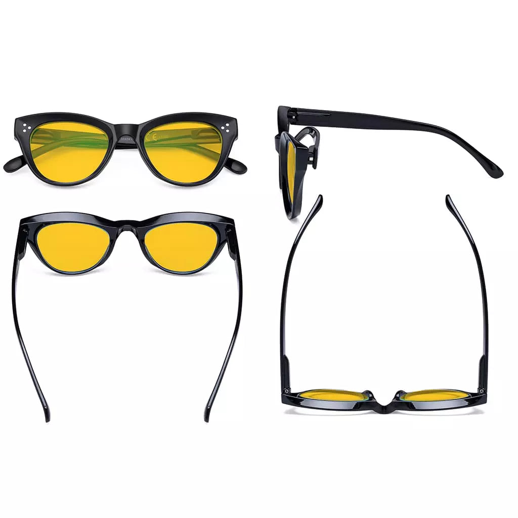 Amber Tinted Cat eye Blue Light Blocking Glasses Women