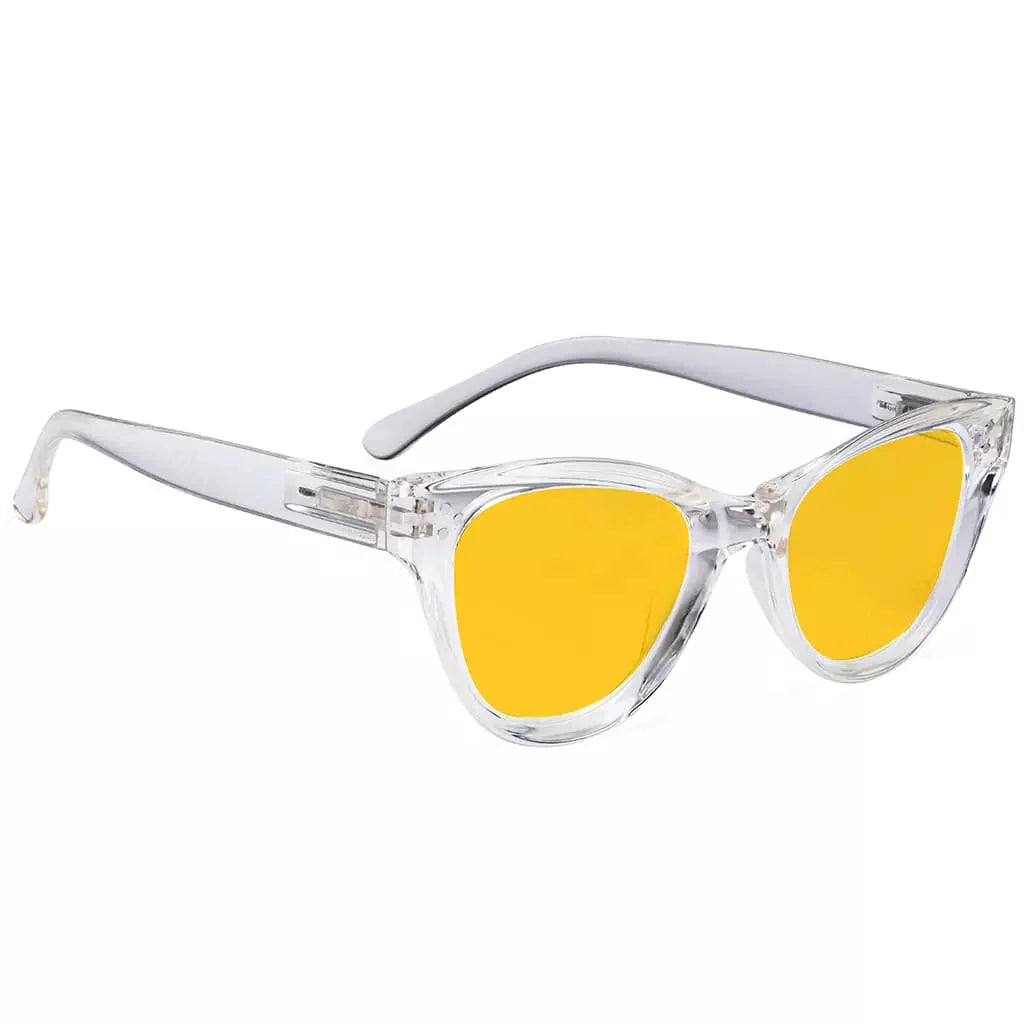 Amber Tinted Cat eye Blue Light Blocking Reading Glasses Women
