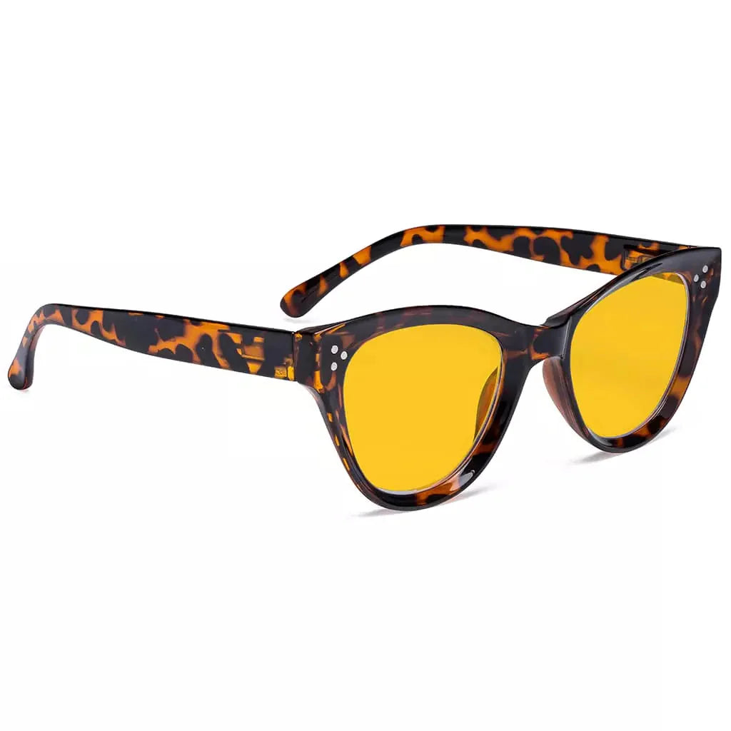 Amber Tinted Cat eye Blue Light Blocking Reading Glasses Women