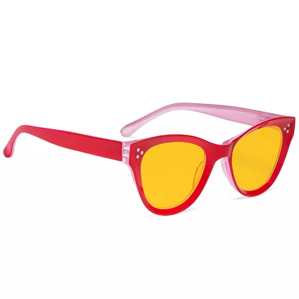Amber Tinted Cat eye Blue Light Blocking Reading Glasses Women