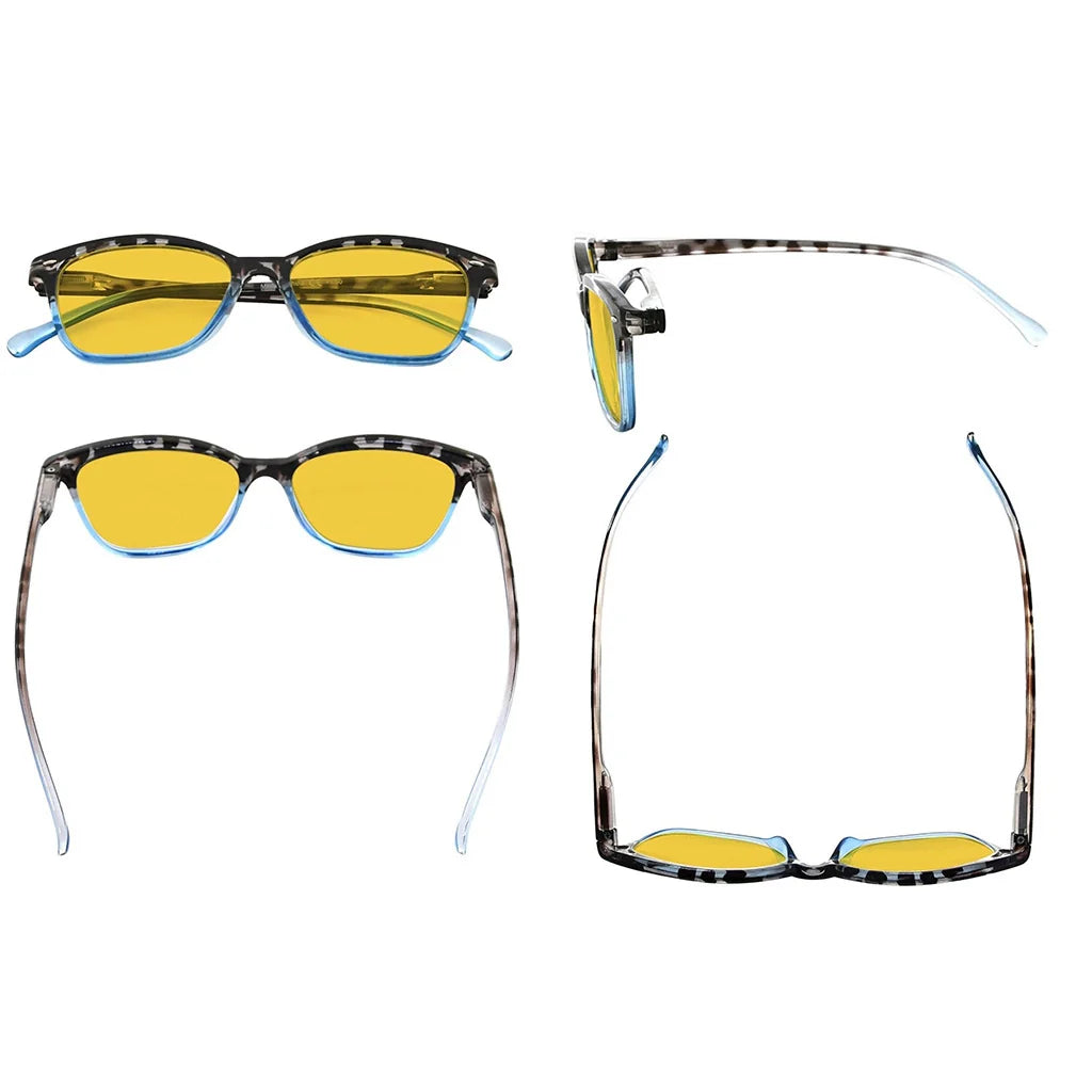 Cat Eye Amber Tinted Blue Light Blocking Glasses Women
