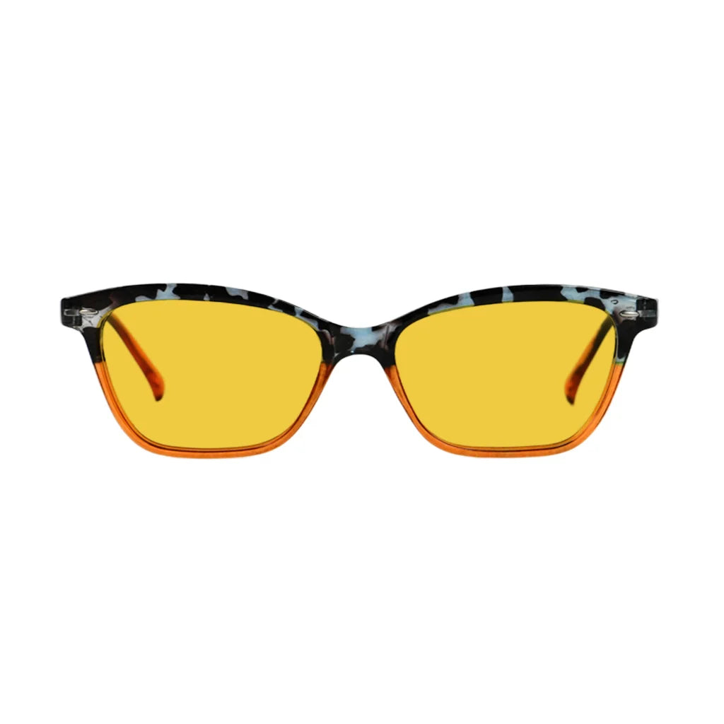 Cat Eye Amber Tinted Blue Light Blocking Glasses Women