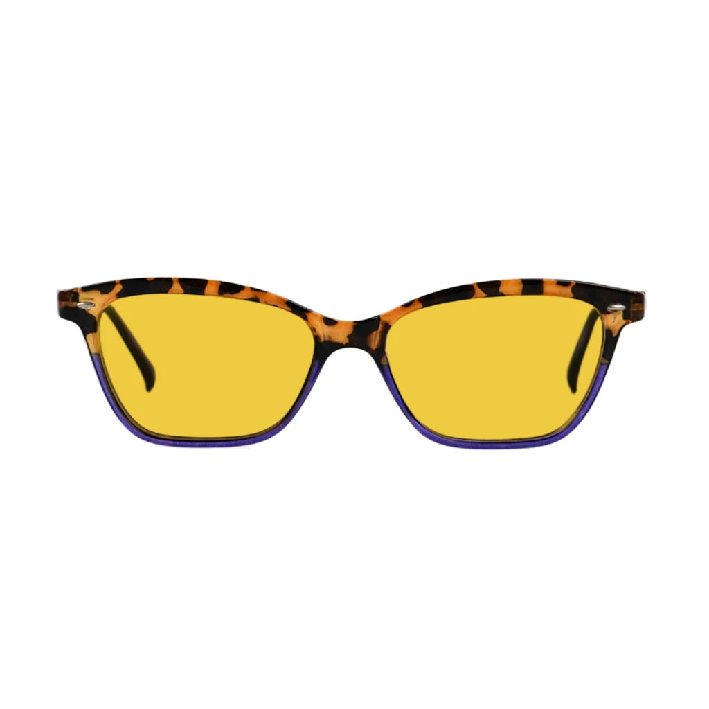 Cat Eye Amber Tinted Blue Light Blocking Glasses Women