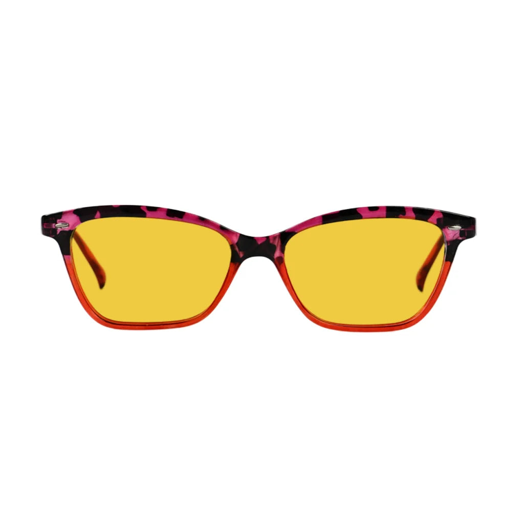 Cat Eye Amber Tinted Blue Light Blocking Glasses Women