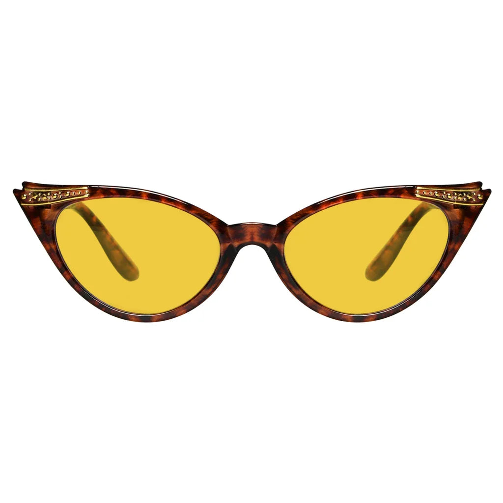 Cat Eye Amber Tinted Patterned Blue Light Blocking Glasses Women