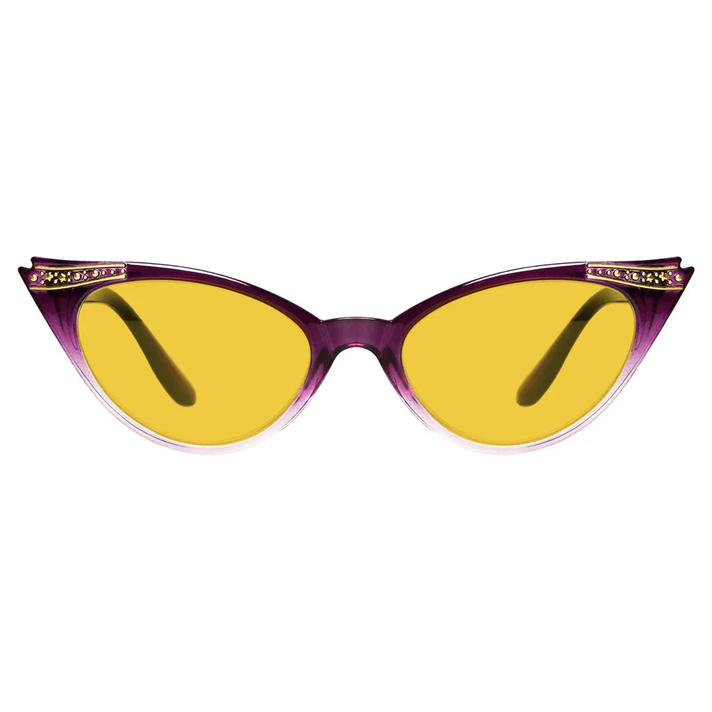 Cat Eye Amber Tinted Patterned Blue Light Blocking Glasses Women