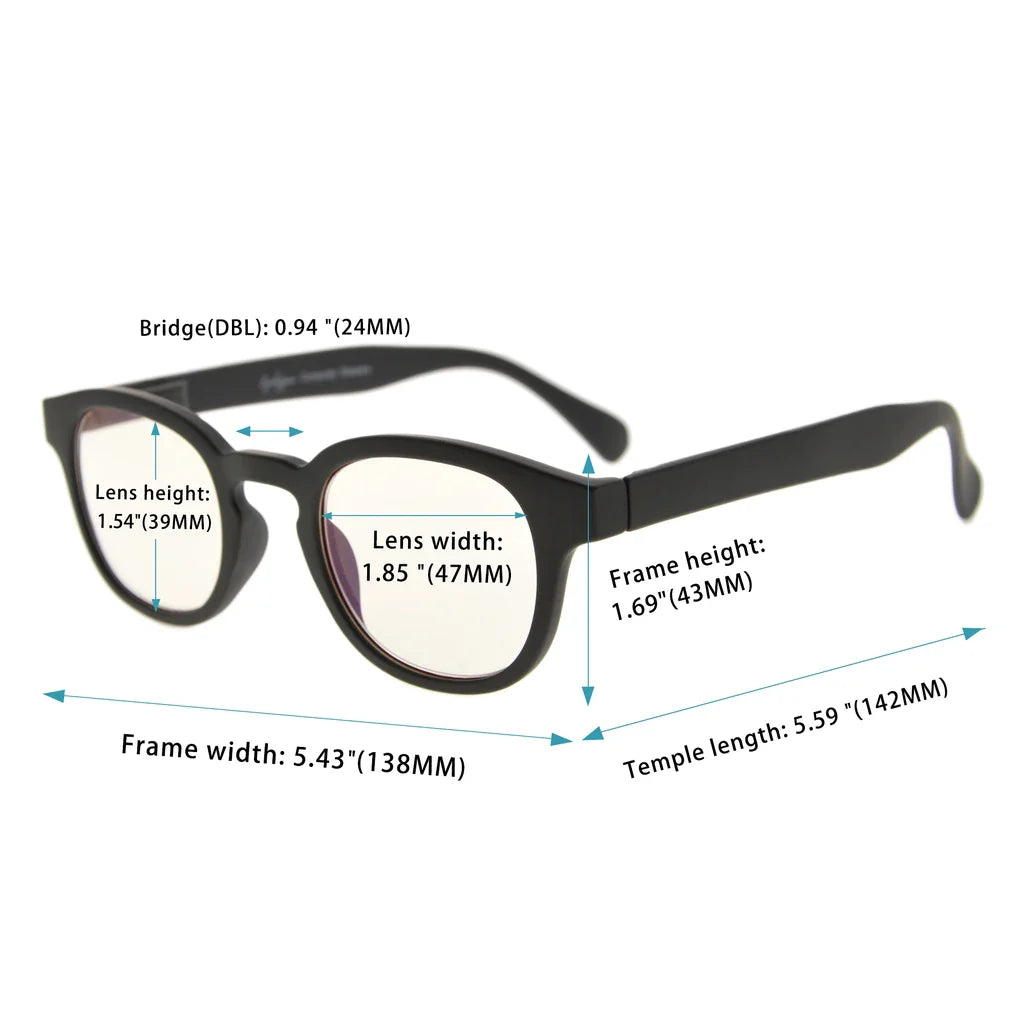 Amber Tinted Blue Light Blocking Reading Glasses for Men Women
