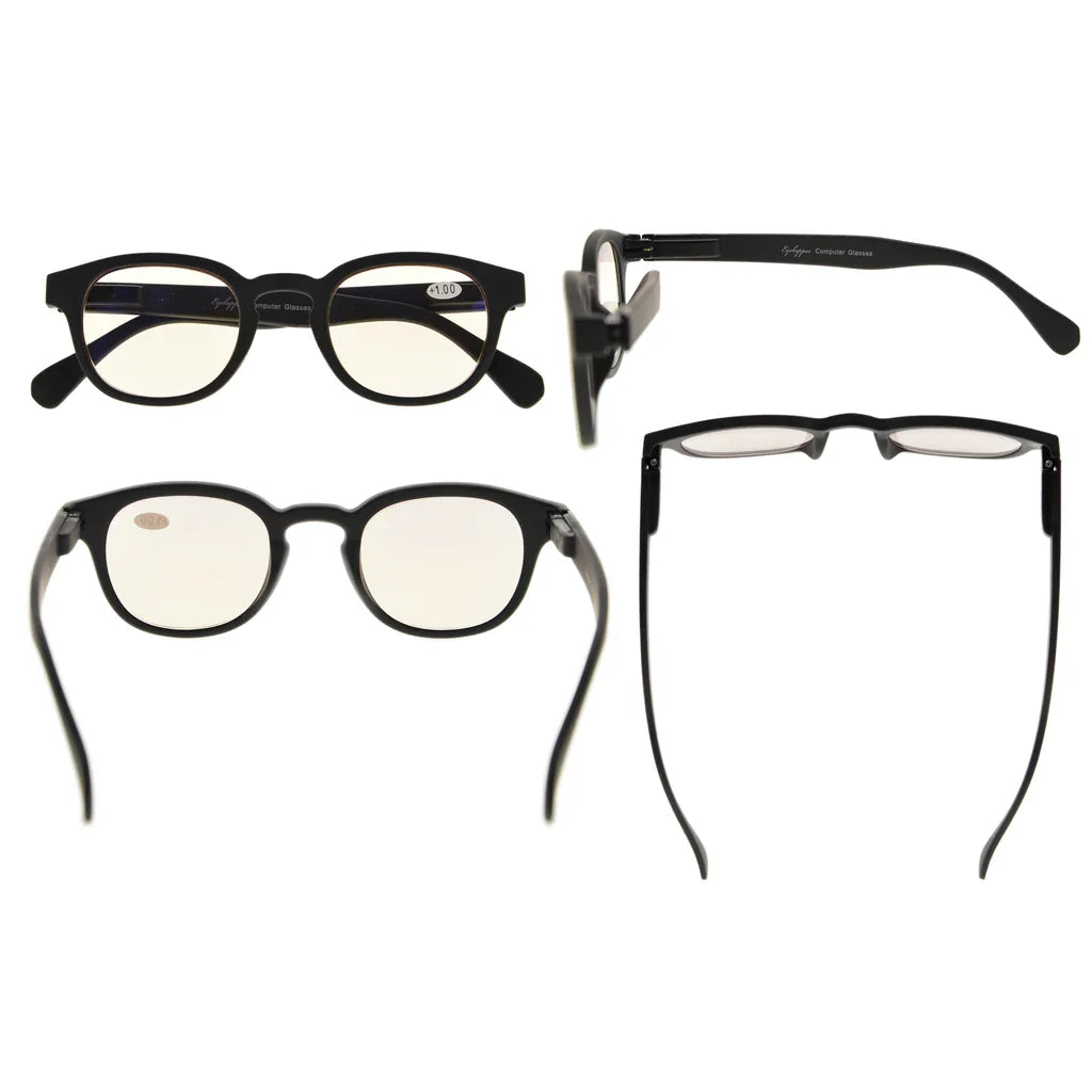 Amber Tinted Blue Light Blocking Reading Glasses for Men Women