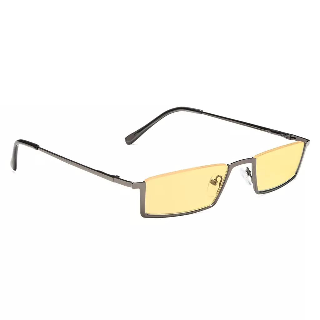 Amber Tinted Half Rim Blue Light Blocking Glasses Men