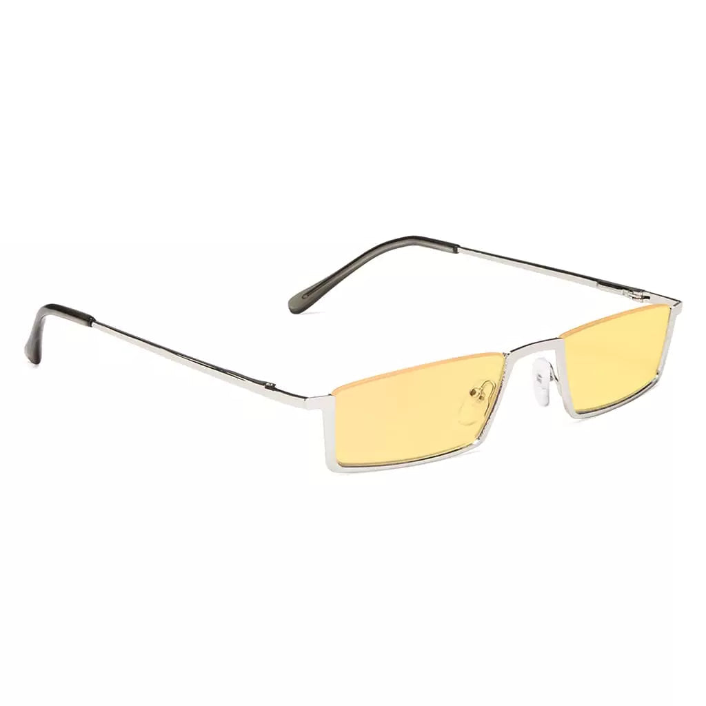 Amber Tinted Half Rim Blue Light Blocking Glasses Men