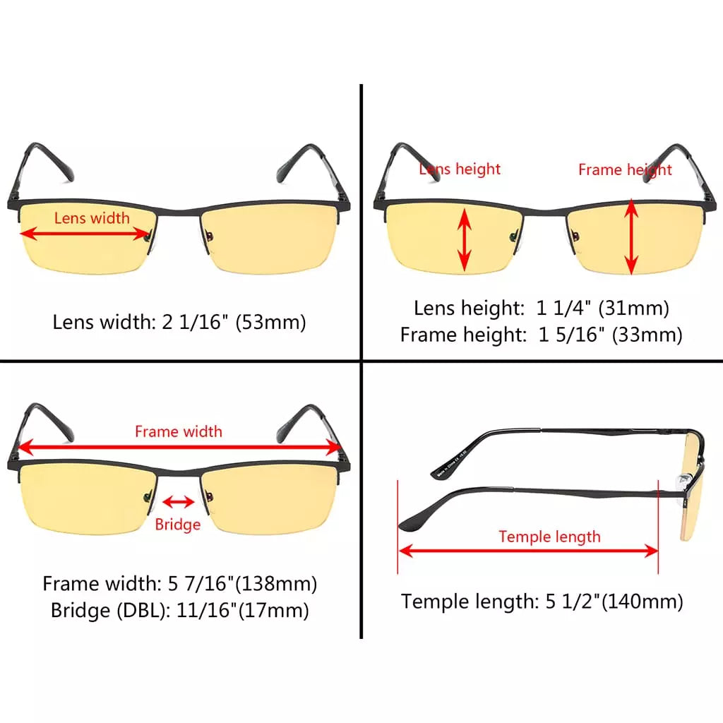 Amber Tinted Blue Light Blocking Eyewear Reading Glasses