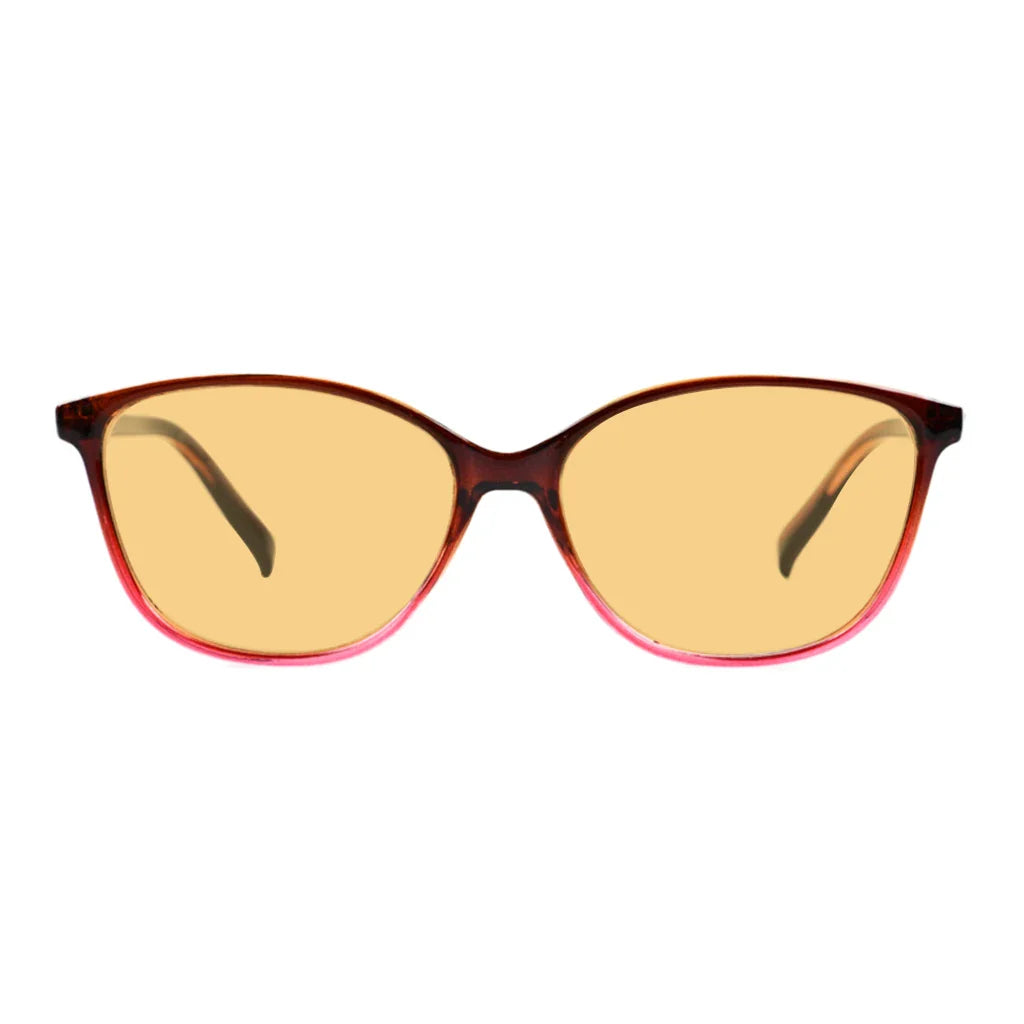 Cat Eye Amber Tinted Blue Light Blocking Reading Glasses Women