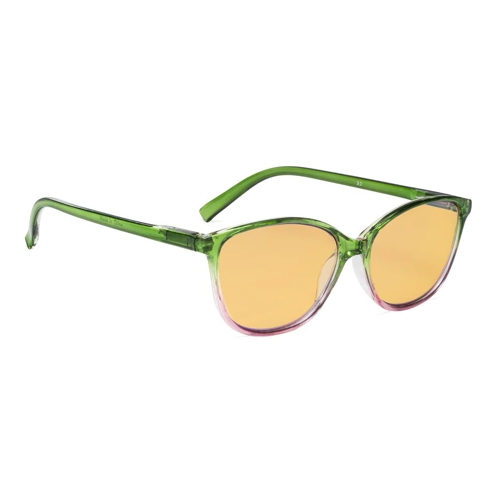 Cat Eye Amber Tinted Blue Light Blocking Reading Glasses Women