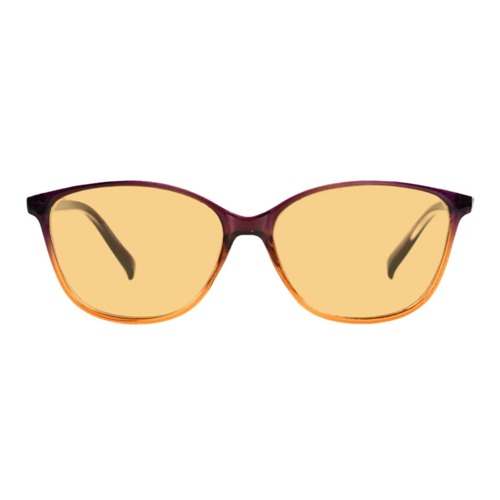 Cat Eye Amber Tinted Blue Light Blocking Reading Glasses Women