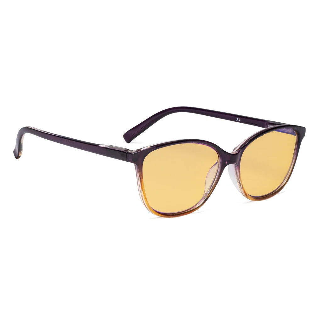 Cat Eye Amber Tinted Blue Light Blocking Reading Glasses Women