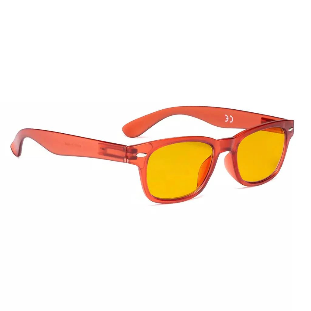 Amber Tinted Two-tone Blue Light Blocking Reading Glasses Women
