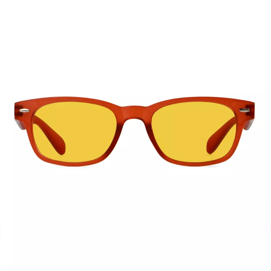 Amber Tinted Two-tone Blue Light Blocking Glasses Women