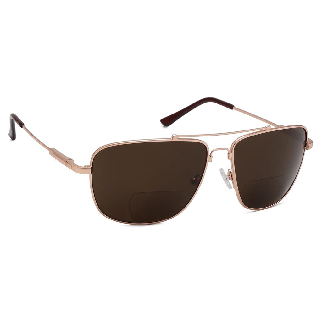 Polarized Bifocal Sunglasses Pilot Wire Rim Women