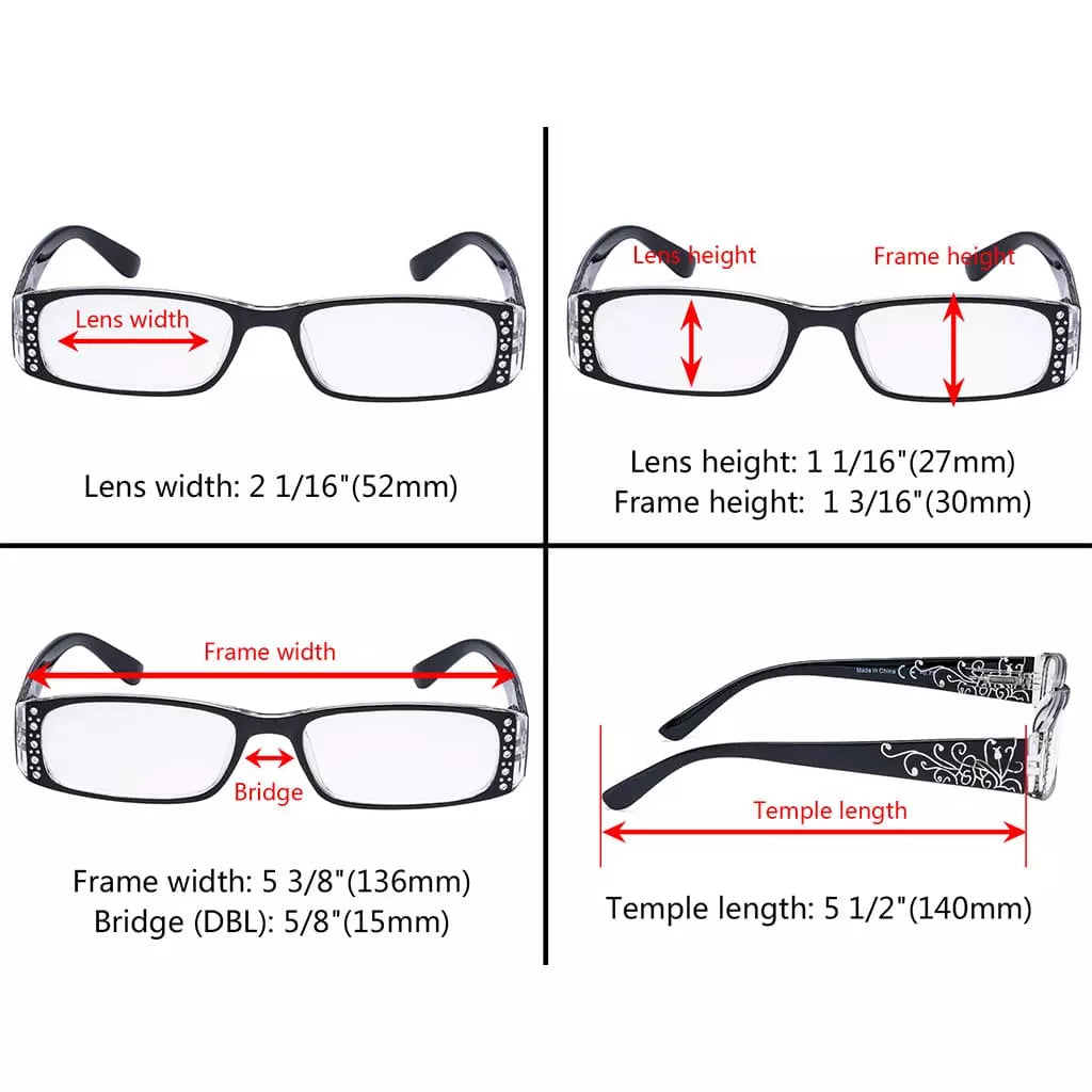 Floral Pattern Reading Glasses For Women