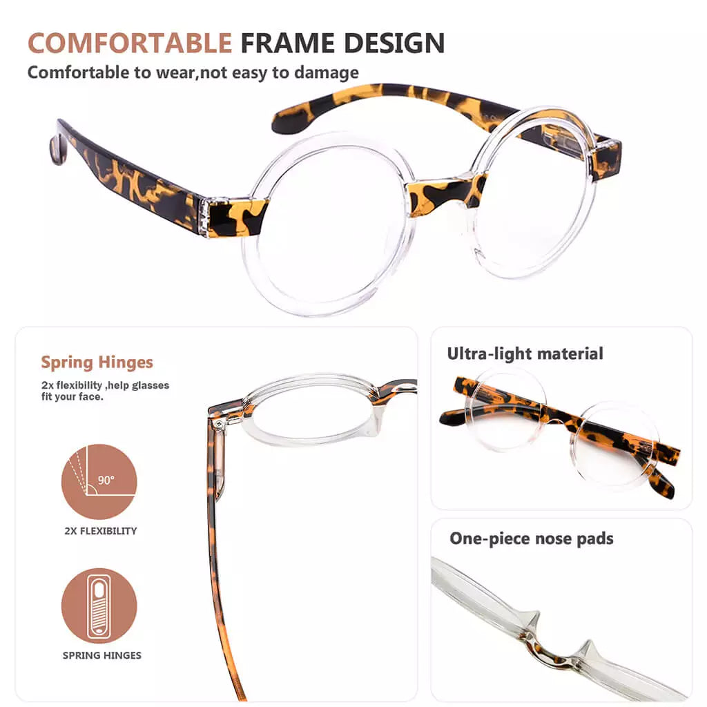 Round Glasses Small Readers for Women Men