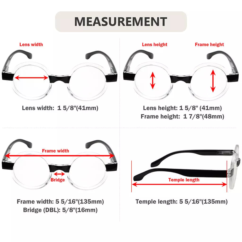 Round Glasses Small Readers for Women Men