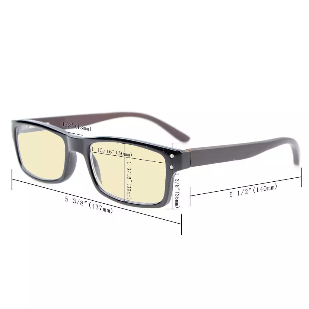 Rectangle Blue Light Blocking Reading Glasses Women Men