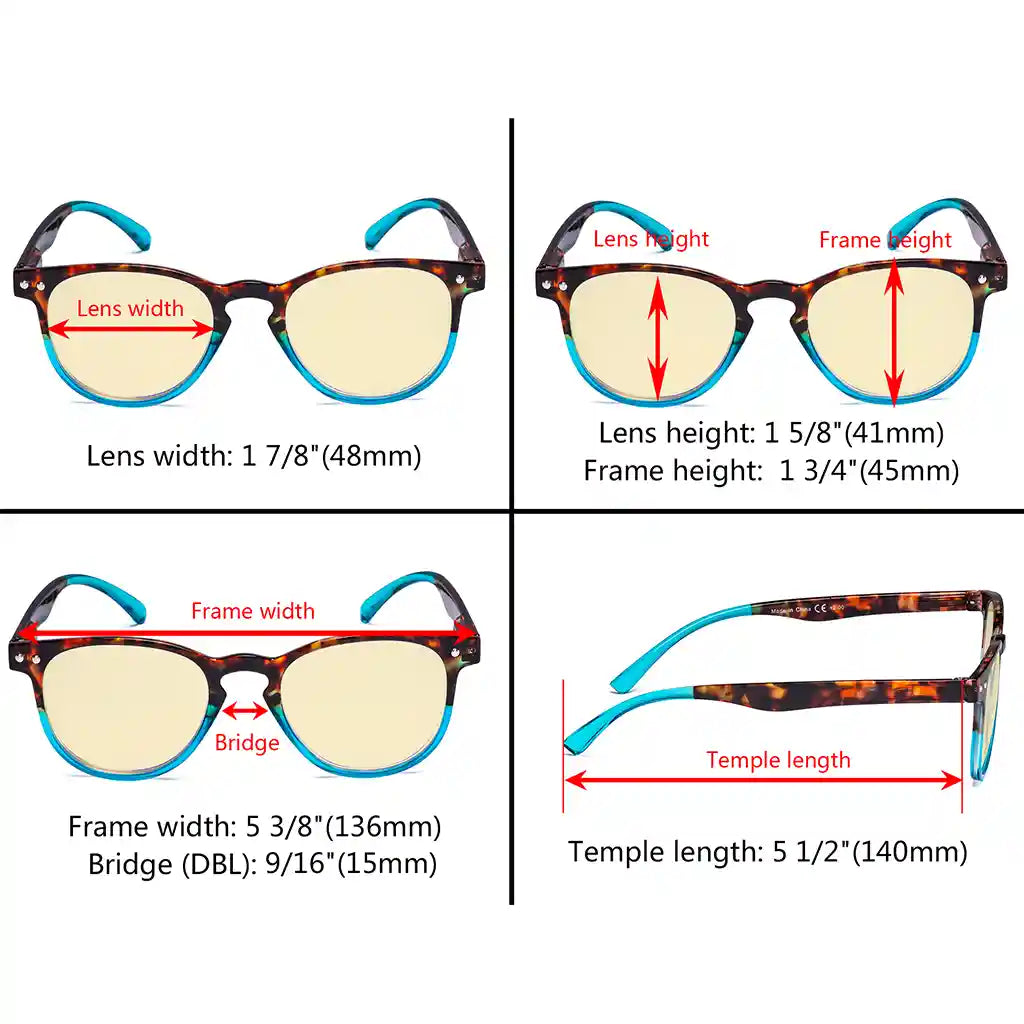 Yellow Tinted Blue Light Blocking Eyeglasses For Women