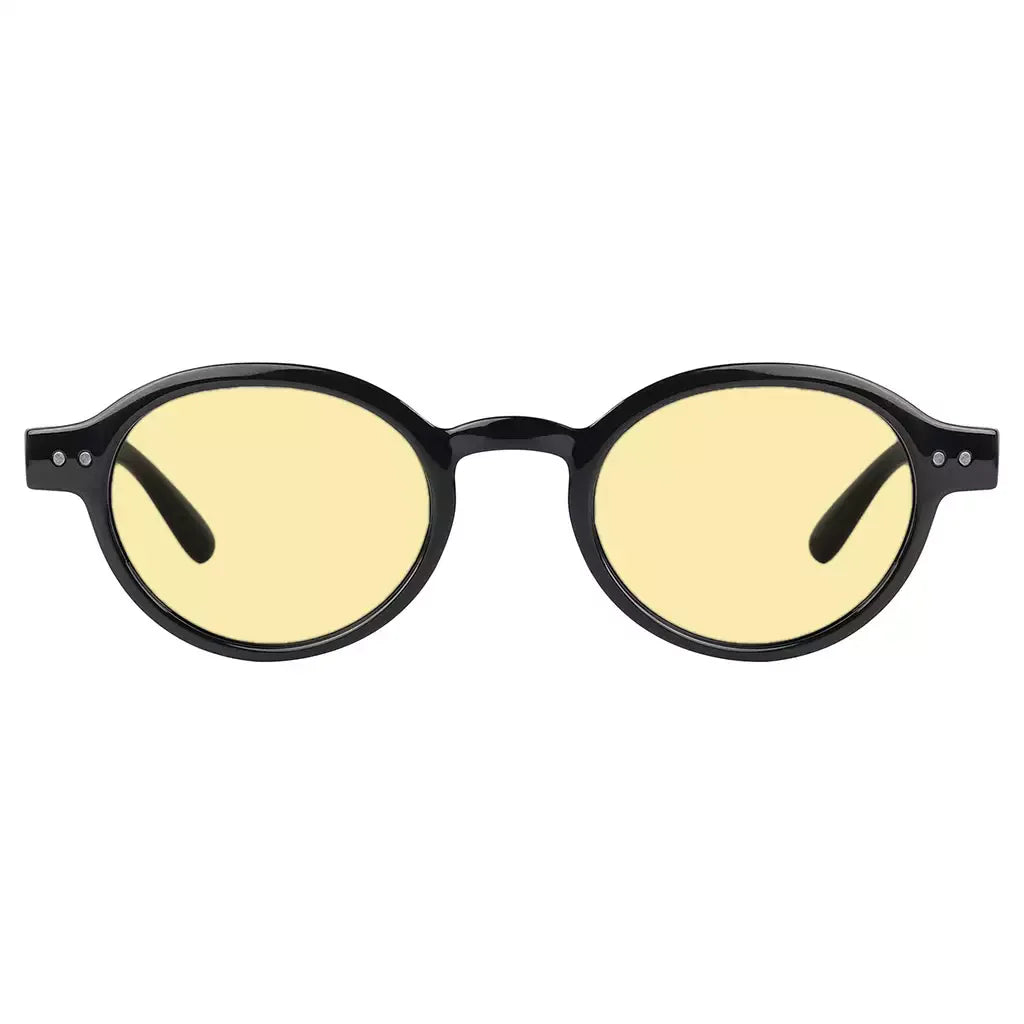 Oval Round Yellow Tinted Blue Light Blocking Eyeglasses For Women
