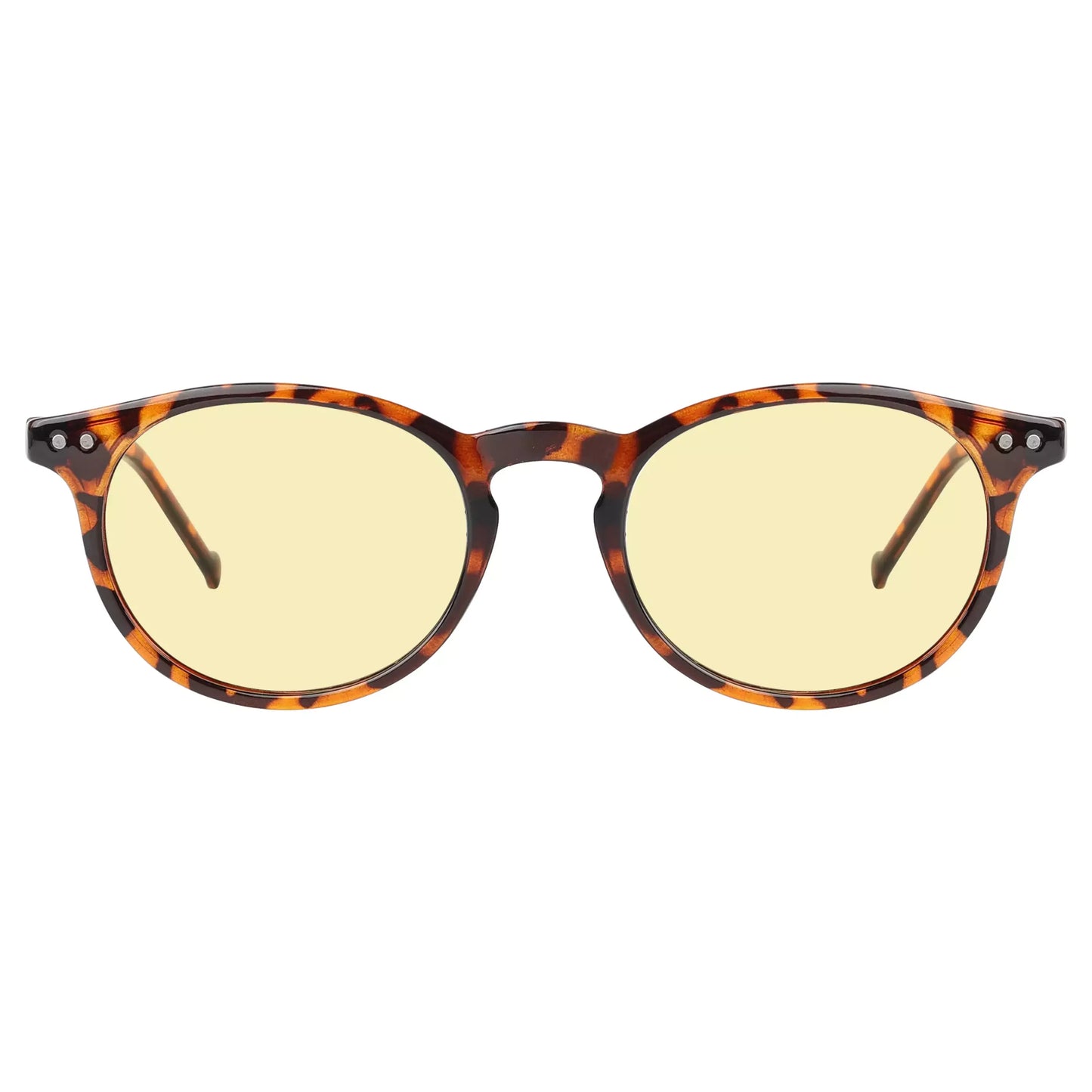 Oval Round Yellow Tinted Blue Light Blocking Reading Glasses For Women