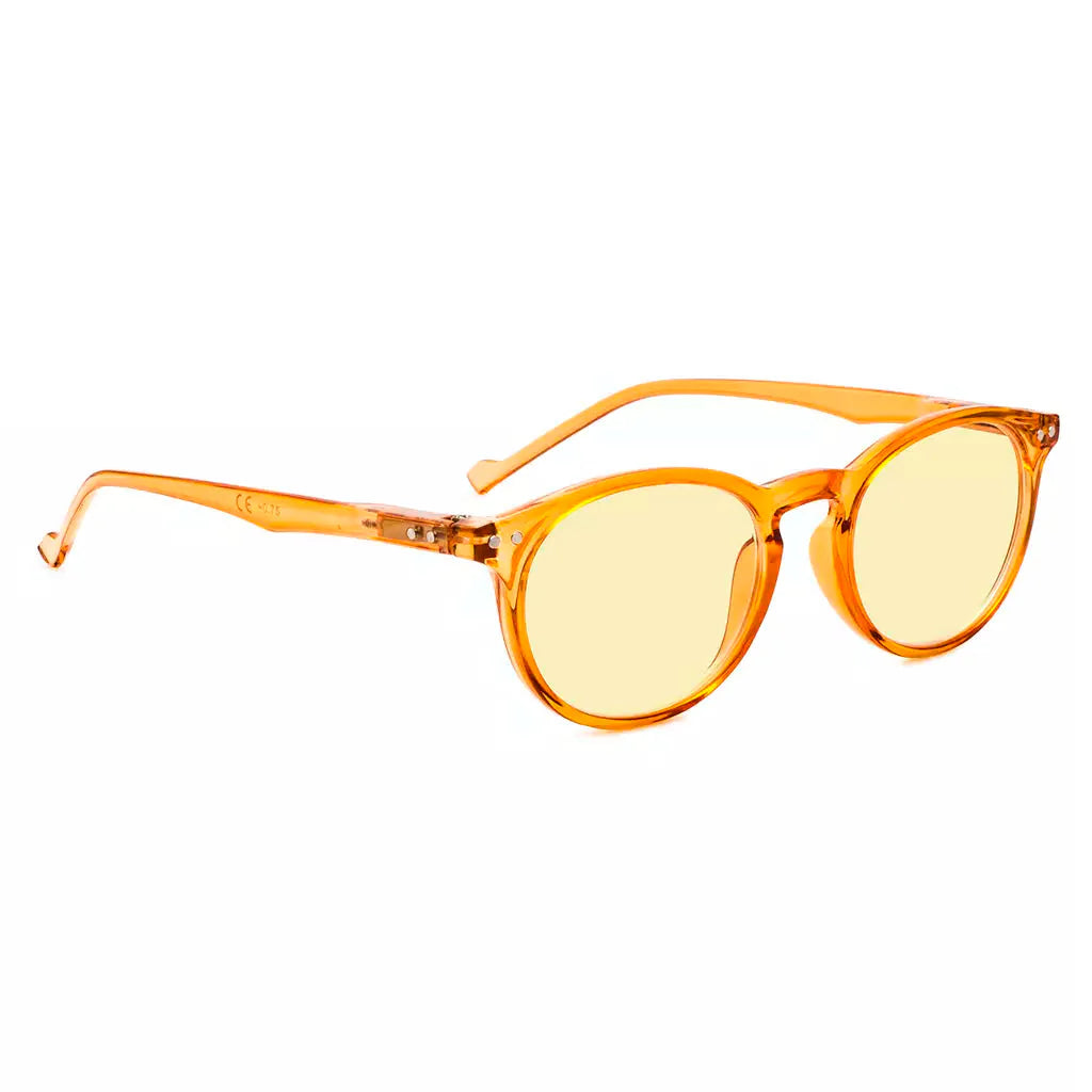 Oval Round Yellow Tinted Blue Light Blocking Reading Glasses For Women
