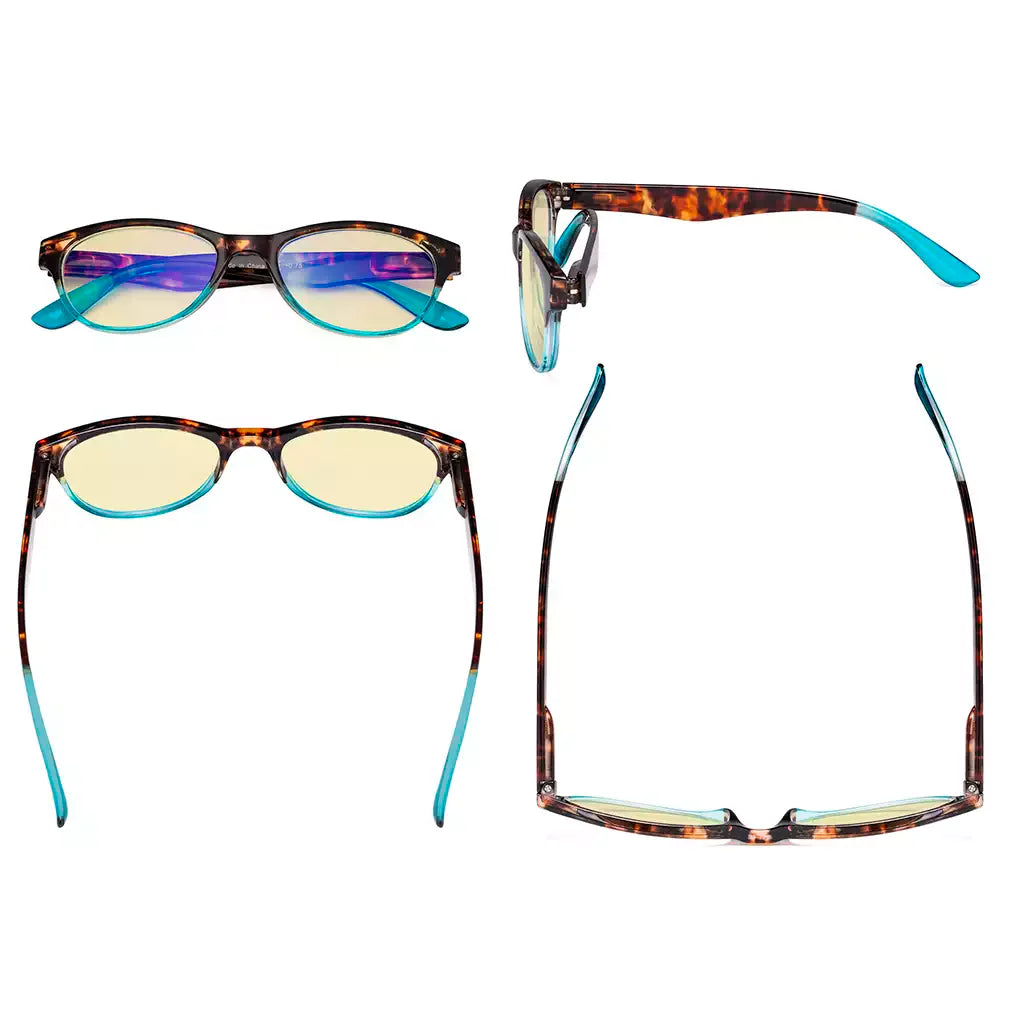 Cat-Eye Yellow Tinted Blue Light Blocking Eyeglasses For Women