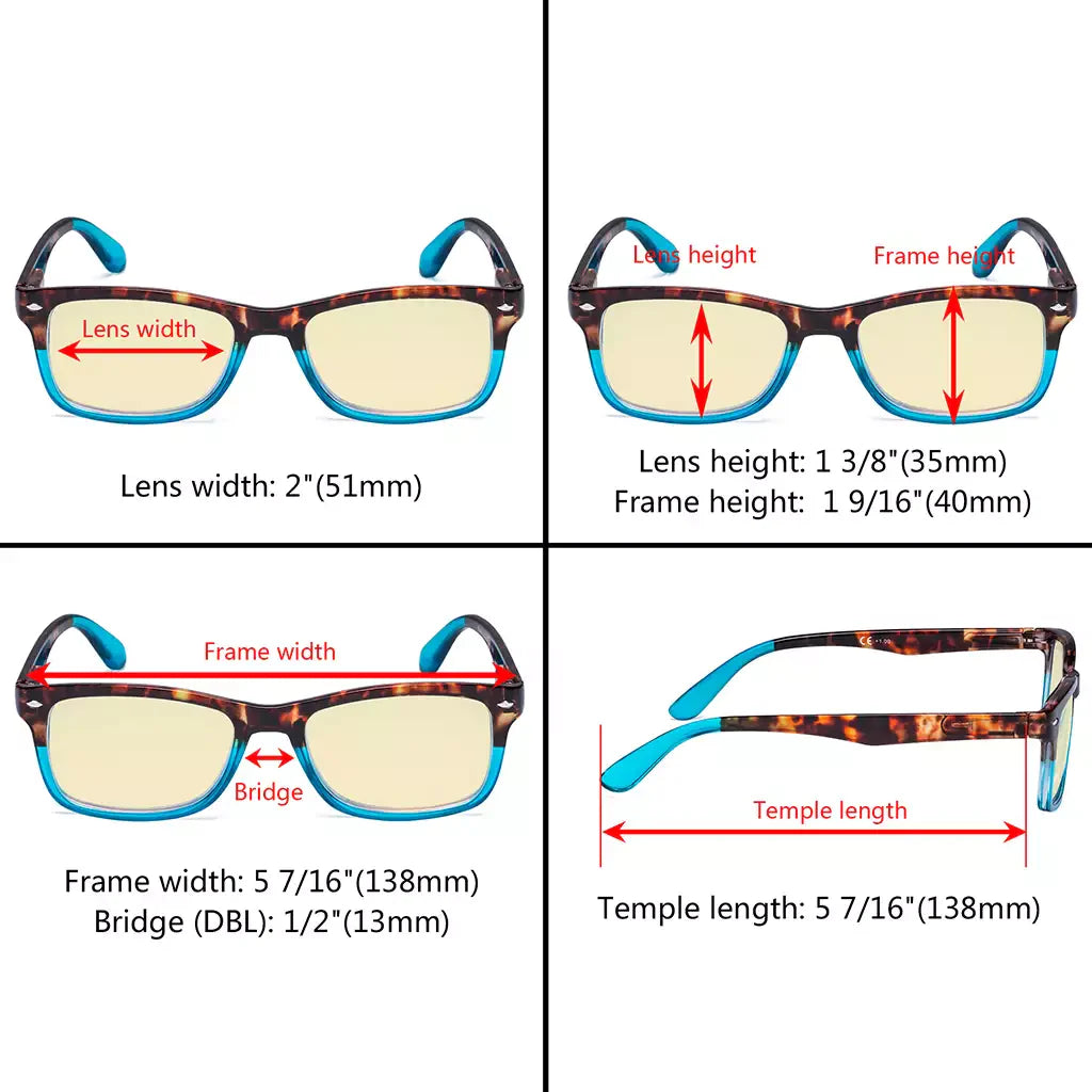 Yellow Tinted Blue Light Blocking Reading Glasses Women