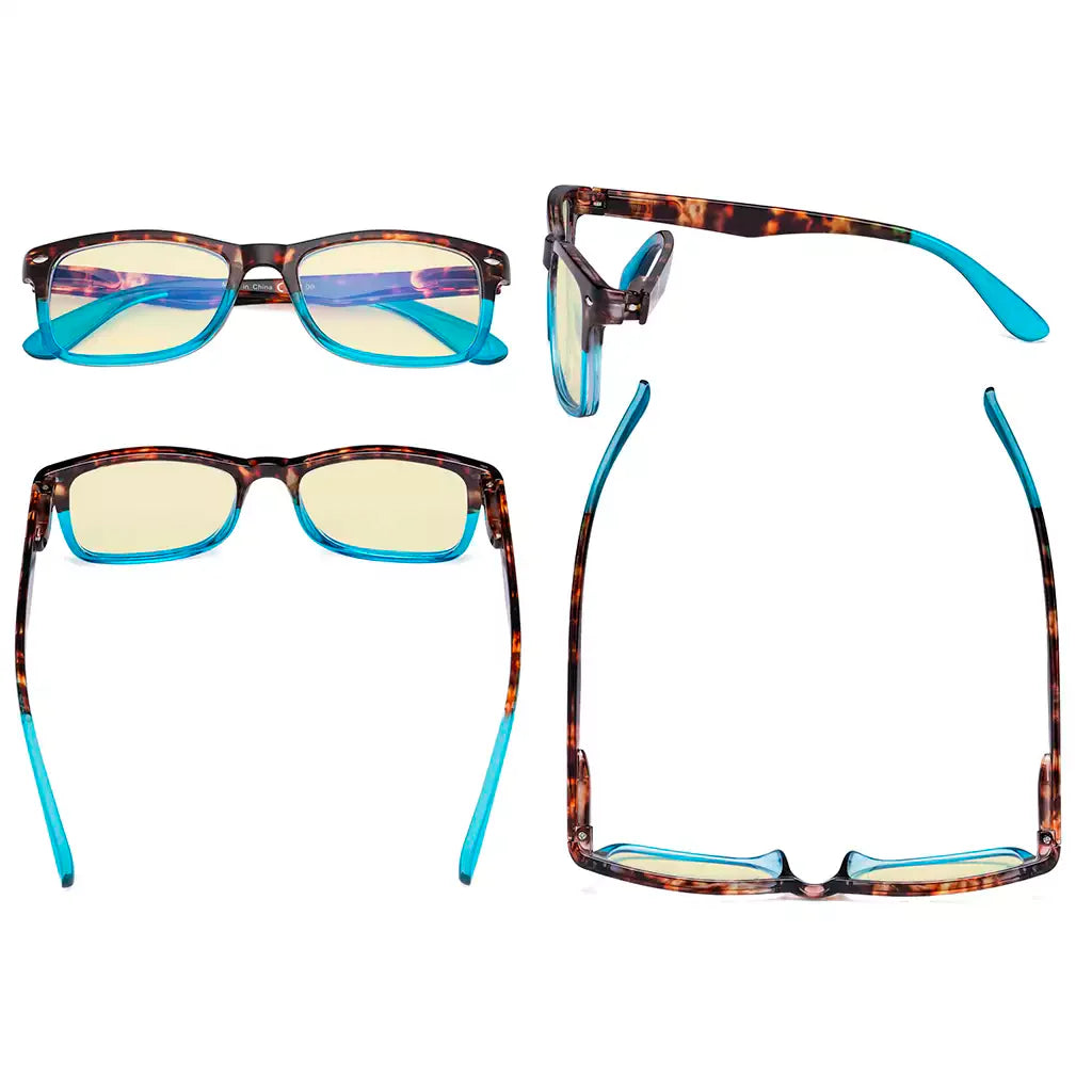 Yellow Tinted Blue Light Blocking Reading Glasses Women