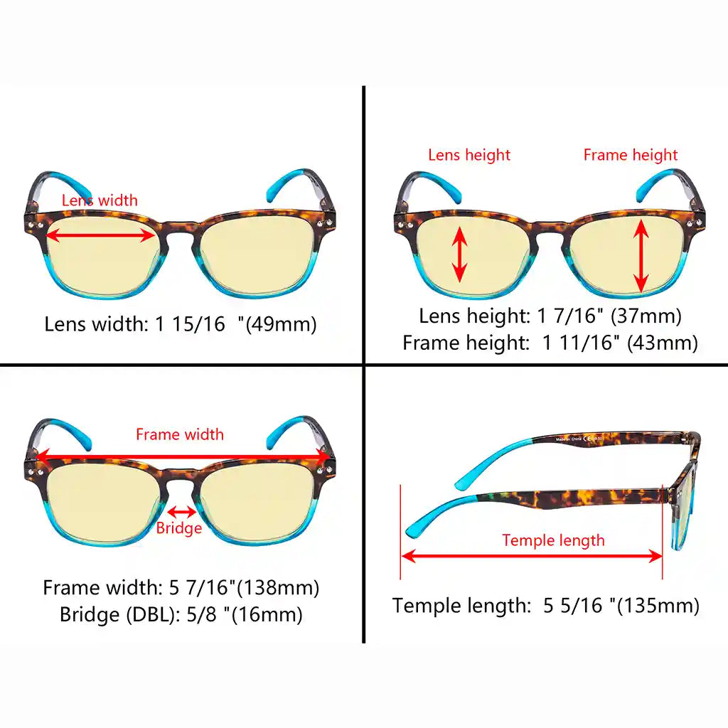 Yellow Tinted Blue Light Blocking Eyeglasses For Women