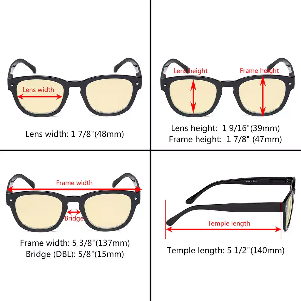 Yellow Tinted Blue Light Blocking Eyeglasses For Women Men