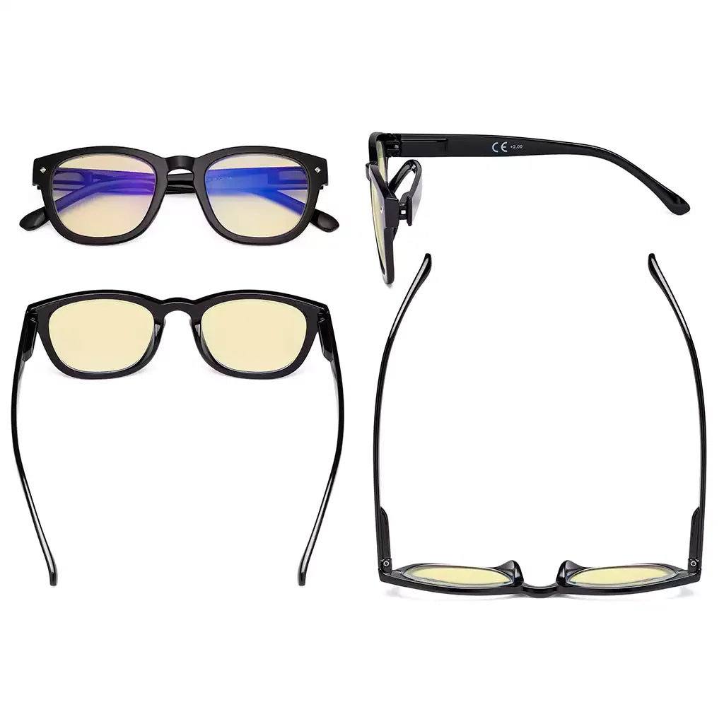 Yellow Tinted Blue Light Blocking Reading Glasses For Women Men