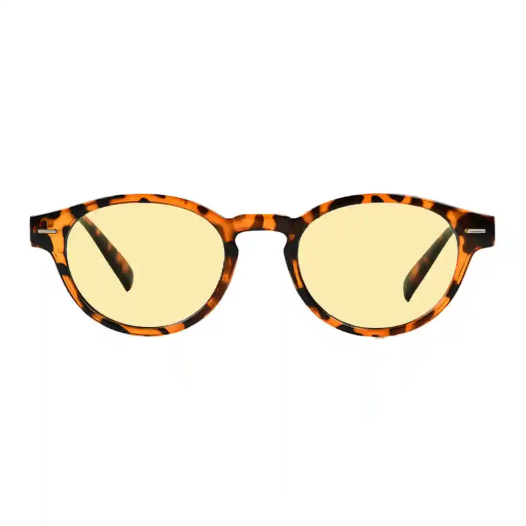 Oval Round Blue Light Blocking Glasses Retro Key Hole Women