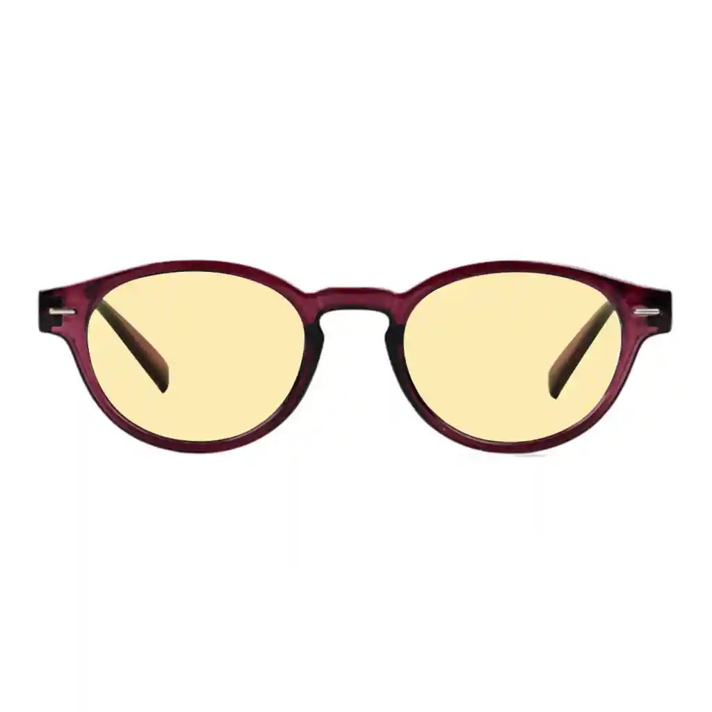 Oval Round Blue Light Blocking Glasses Retro Key Hole Women