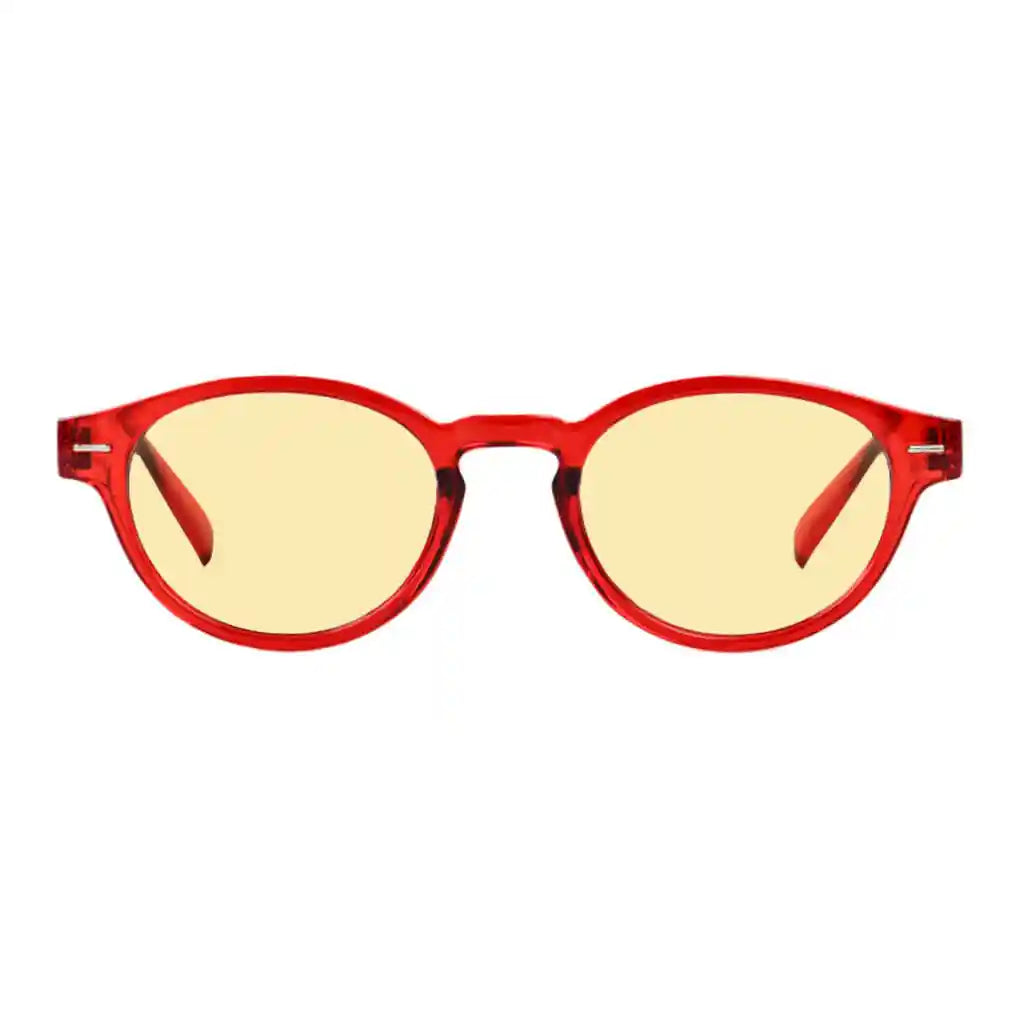 Oval Round Blue Light Blocking Glasses Retro Key Hole Women