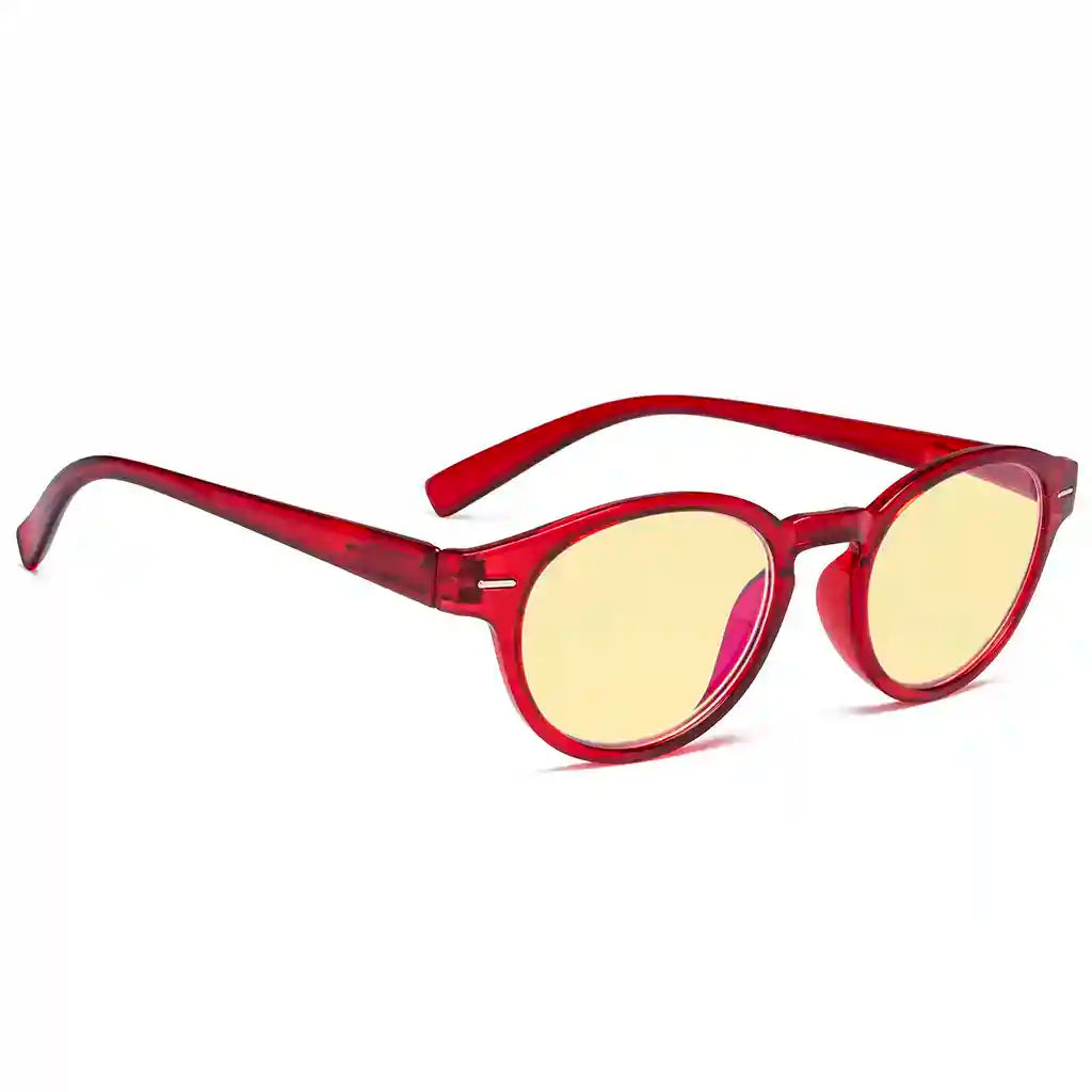 Oval Round Blue Light Blocking Glasses Retro Key Hole Women