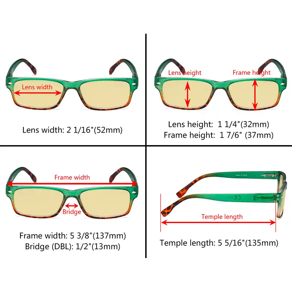 Pattern Blue Light Blocking Reading Glasses Yellow Tinted Women