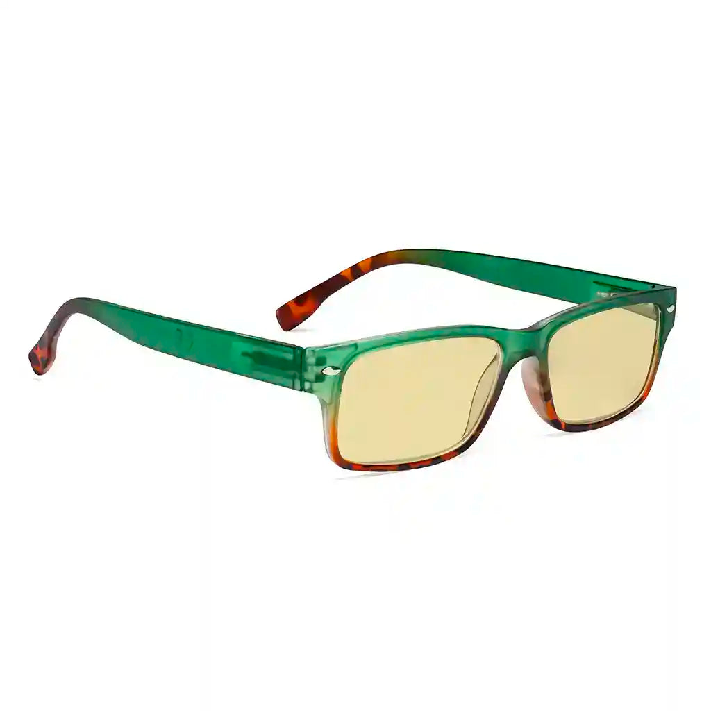 Pattern Blue Light Blocking Glasses Yellow Tinted Women